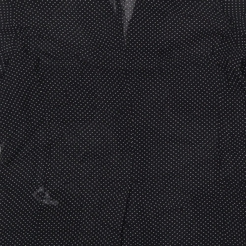 Cavita Womens Black Polka Dot Viscose Basic Button-Up Size 20 V-Neck