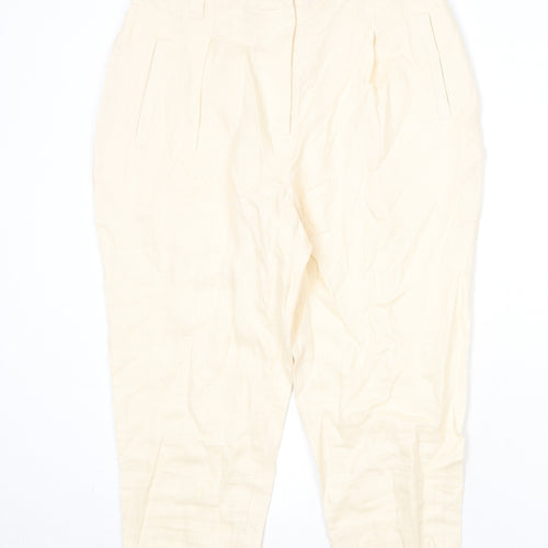 House of Maguie Womens Beige Polyester Chino Trousers Size M Regular Zip