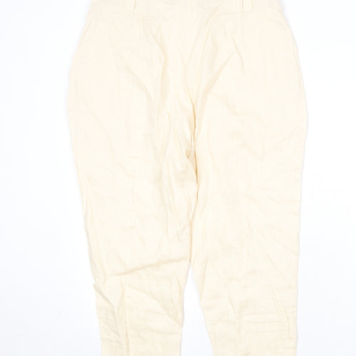 House of Maguie Womens Beige Polyester Chino Trousers Size M Regular Zip