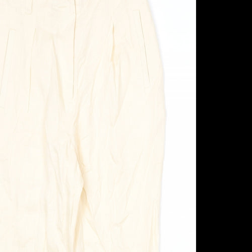 House of Maguie Womens Beige Polyester Chino Trousers Size M Regular Zip