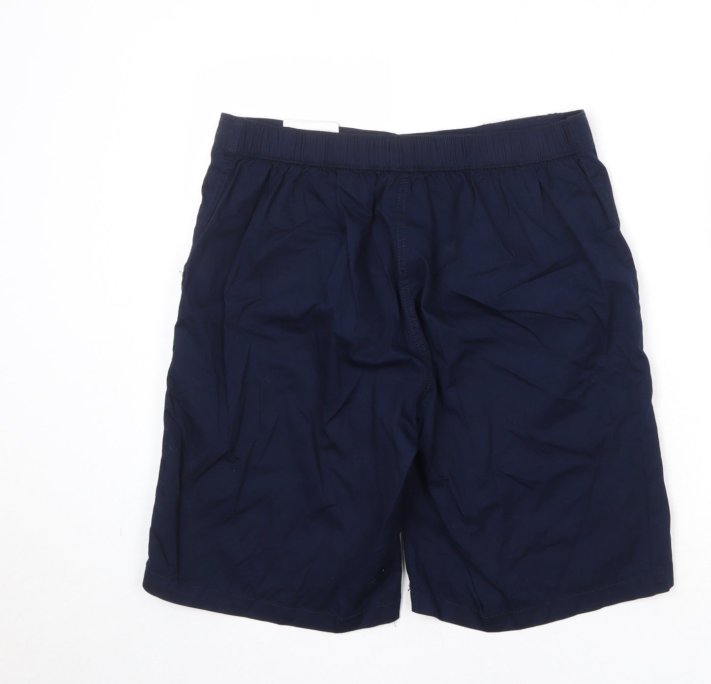 Bonmarché Womens Blue 100% Cotton Basic Shorts Size 16 Regular Zip