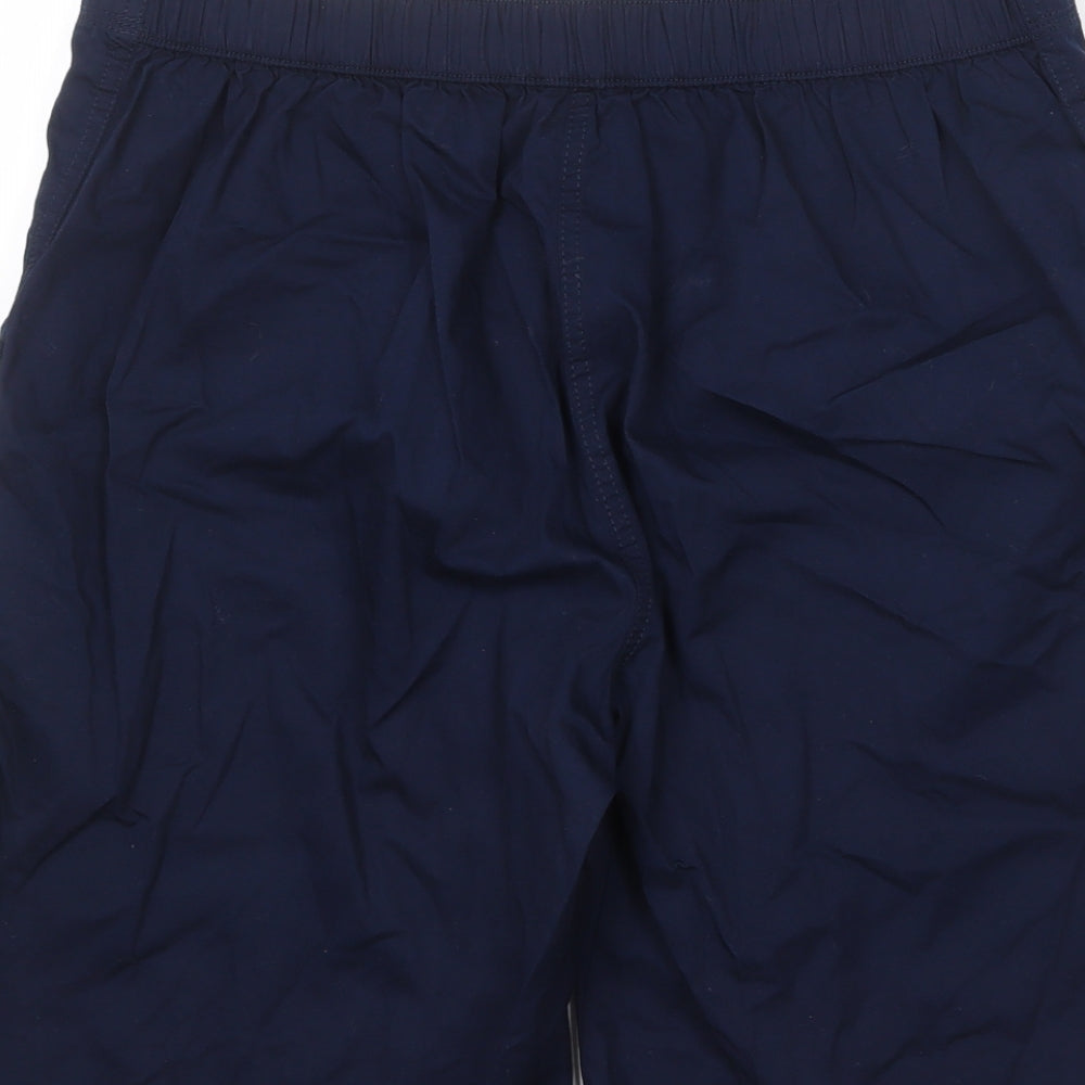 Bonmarché Womens Blue 100% Cotton Basic Shorts Size 16 Regular Zip