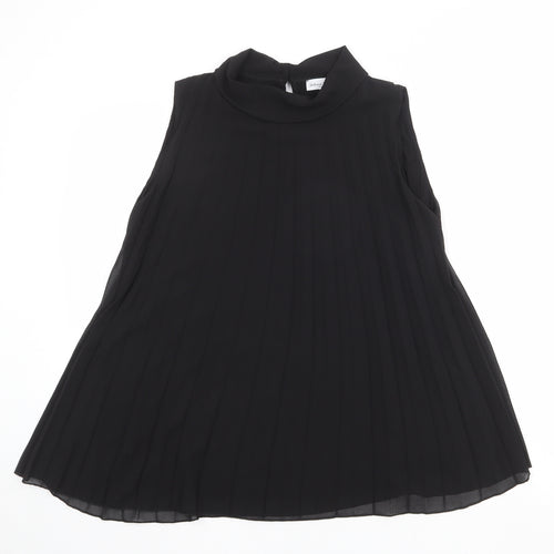 Sabrina Diamanti Womens Black Polyester Basic Tank Size L Mock Neck