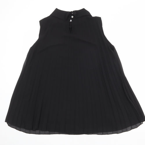 Sabrina Diamanti Womens Black Polyester Basic Tank Size L Mock Neck