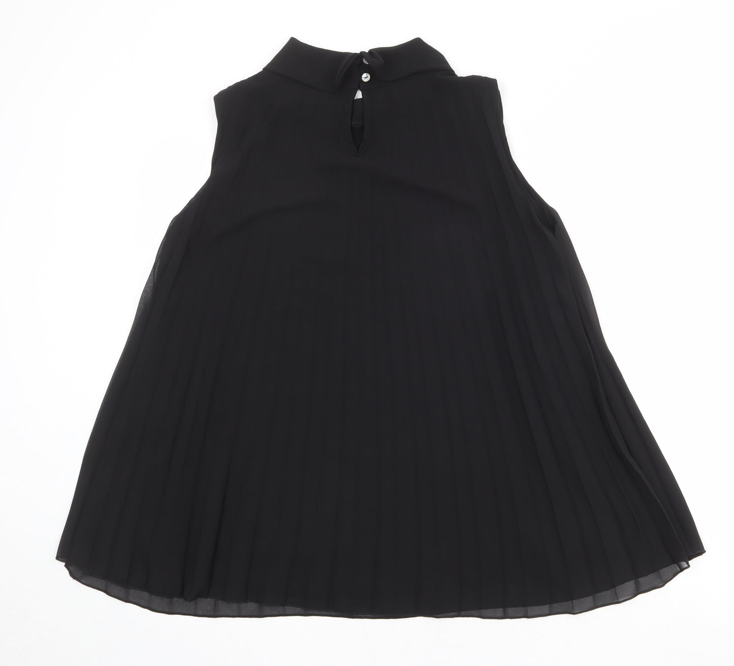 Sabrina Diamanti Womens Black Polyester Basic Tank Size L Mock Neck