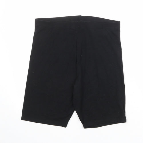 ASOS Womens Black Cotton Basic Shorts Size 14 Regular Pull On