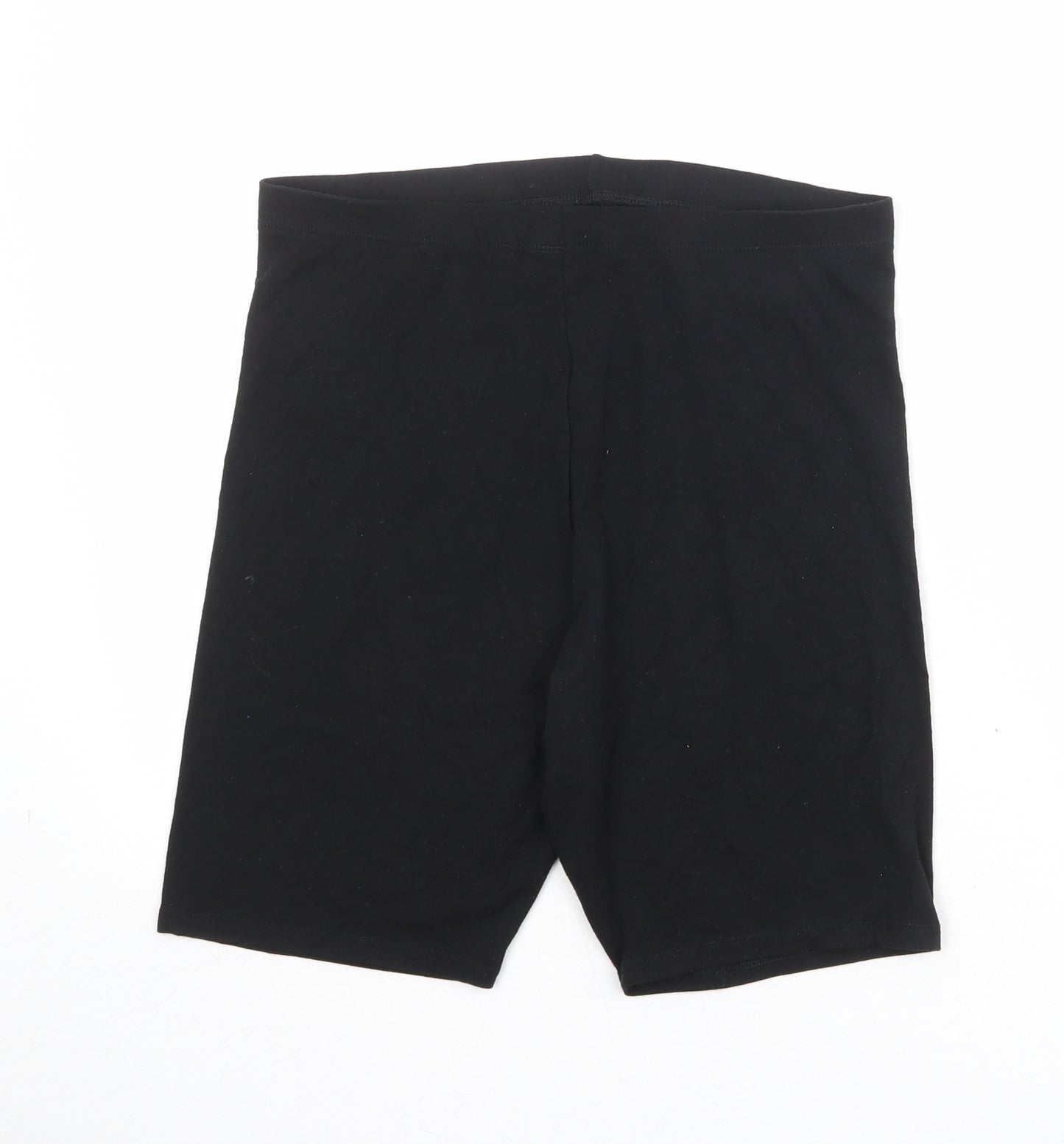 ASOS Womens Black Cotton Basic Shorts Size 14 Regular Pull On