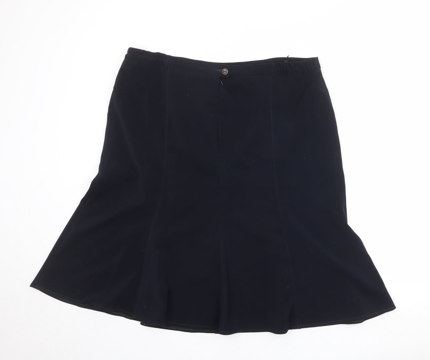 Peter Hahn Womens Black Polyester Swing Skirt Size 42 in Zip