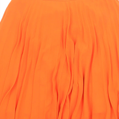 ASOS Womens Orange Polyester Pleated Skirt Size 6 Zip