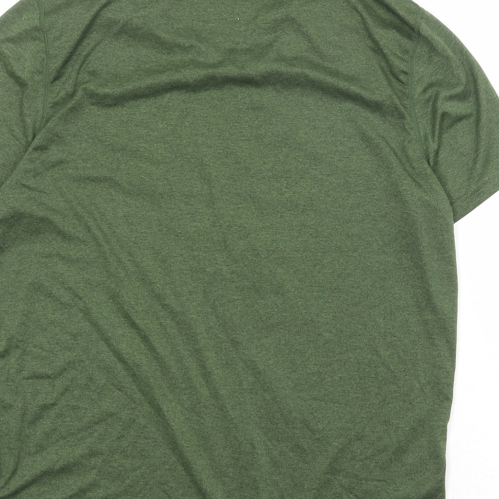 H&M Mens Green Polyester T-Shirt Size M Round Neck - Team Massive MMXIV