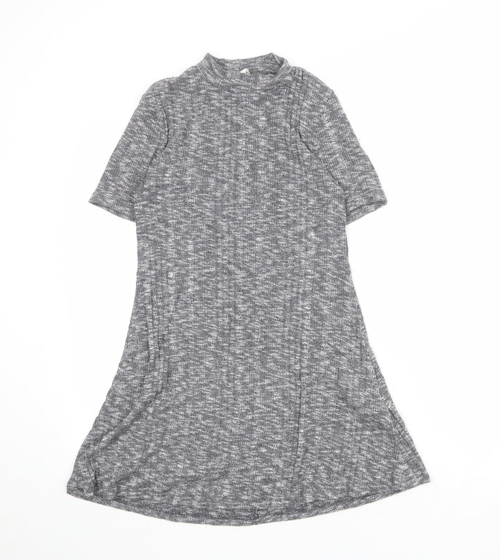 FOREVER 21 Womens Grey Polyester A-Line Size M Mock Neck Pullover