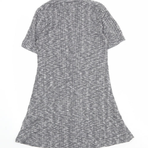 FOREVER 21 Womens Grey Polyester A-Line Size M Mock Neck Pullover