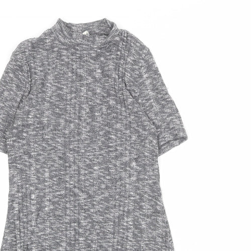 FOREVER 21 Womens Grey Polyester A-Line Size M Mock Neck Pullover
