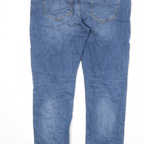 River Island Mens Blue Cotton Skinny Jeans Size 34 in Regular Zip