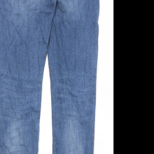 River Island Mens Blue Cotton Skinny Jeans Size 34 in Regular Zip