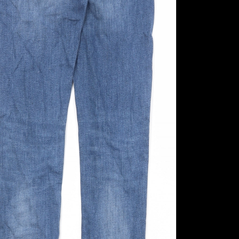 River Island Mens Blue Cotton Skinny Jeans Size 34 in Regular Zip