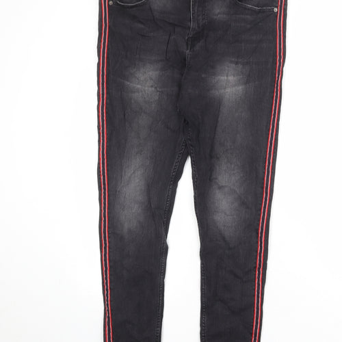 Red Herring Womens Black Cotton Skinny Jeans Size 16 Regular Zip