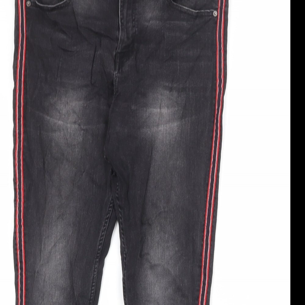 Red Herring Womens Black Cotton Skinny Jeans Size 16 Regular Zip