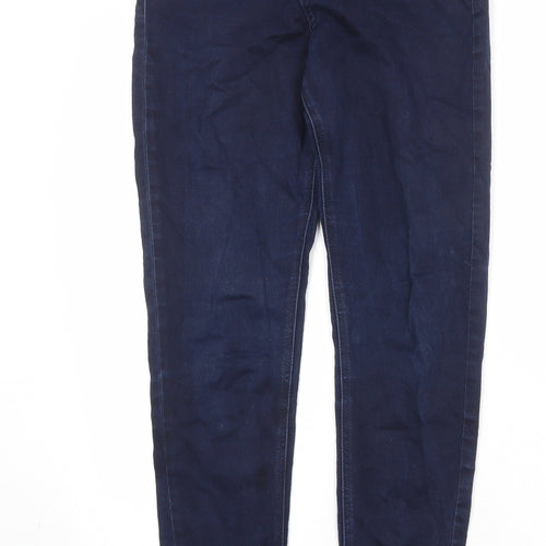 Marks and Spencer Womens Blue Cotton Skinny Jeans Size 10 Regular Zip