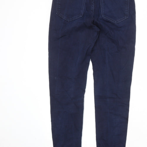 Marks and Spencer Womens Blue Cotton Skinny Jeans Size 10 Regular Zip