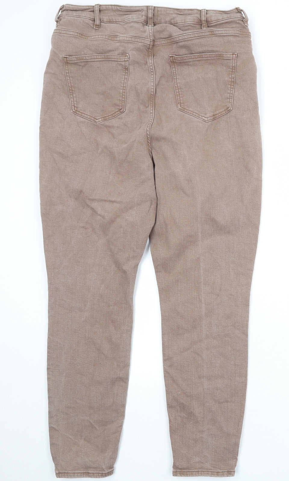 River Island Womens Brown Cotton Skinny Jeans Size 20 Regular Zip