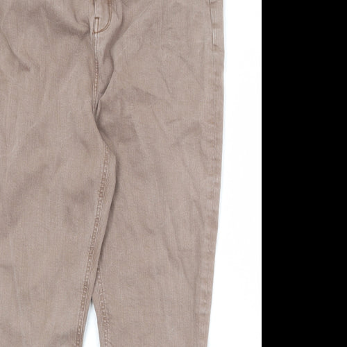 River Island Womens Brown Cotton Skinny Jeans Size 20 Regular Zip
