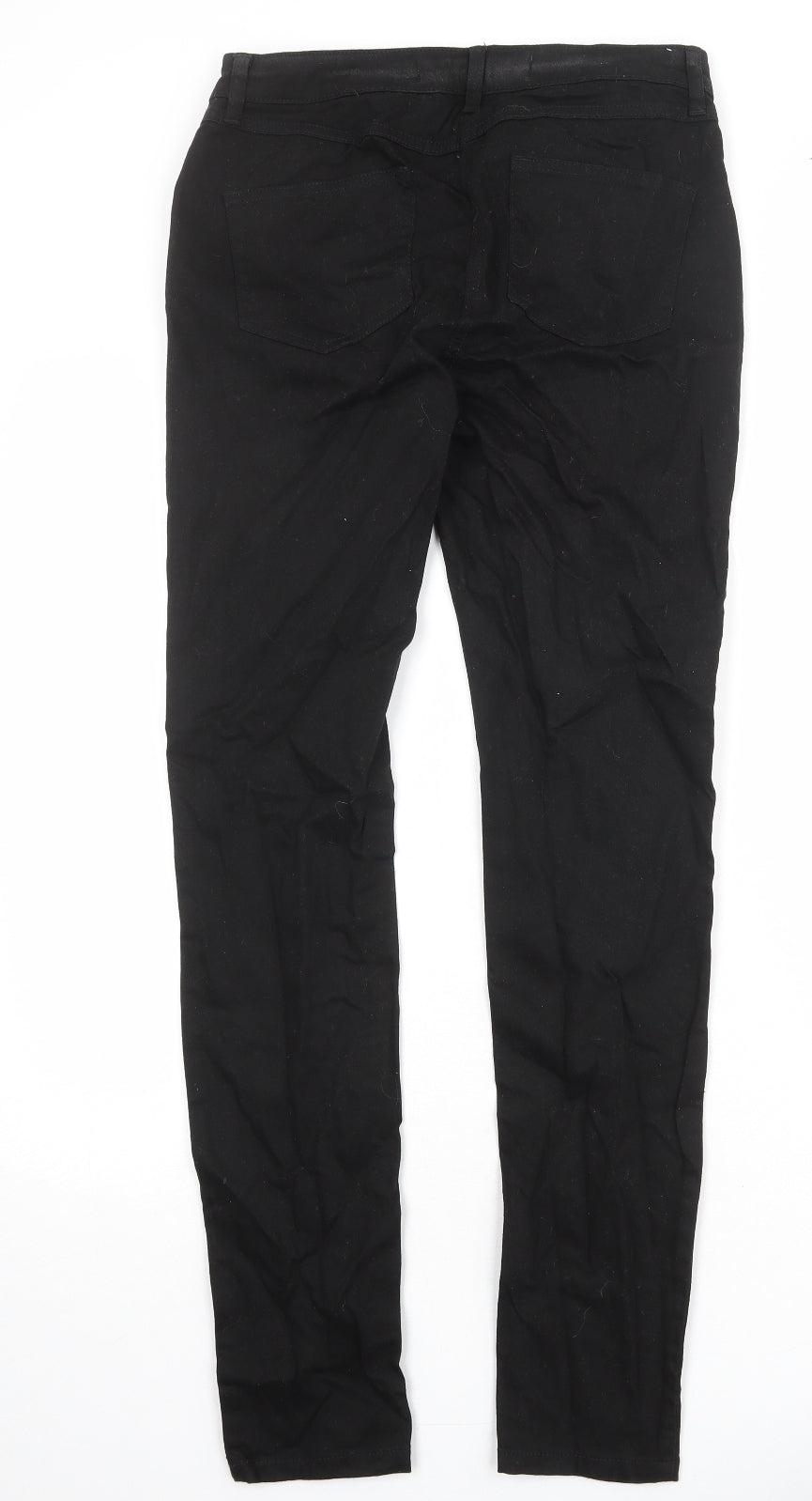 NEXT Womens Black Cotton Skinny Jeans Size 12 Regular Zip