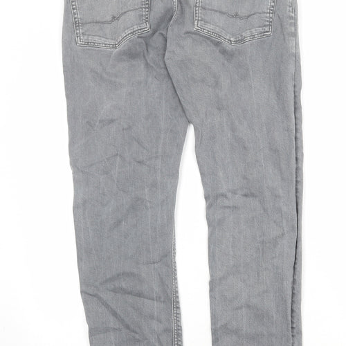 ASOS Mens Grey Cotton Straight Jeans Size 32 in Regular Zip