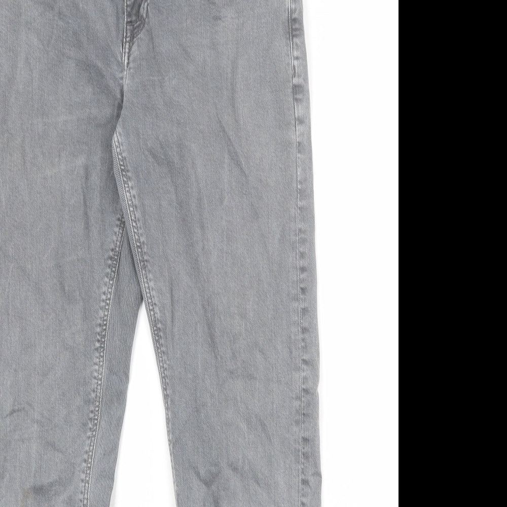 ASOS Mens Grey Cotton Straight Jeans Size 32 in Regular Zip