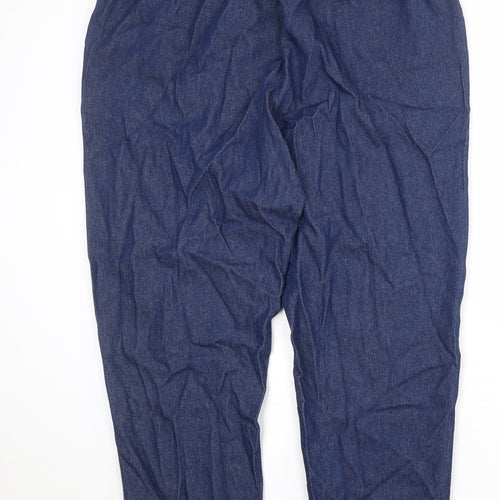 Classics Womens Blue Cotton Tapered Jeans Size 24 Regular Drawstring