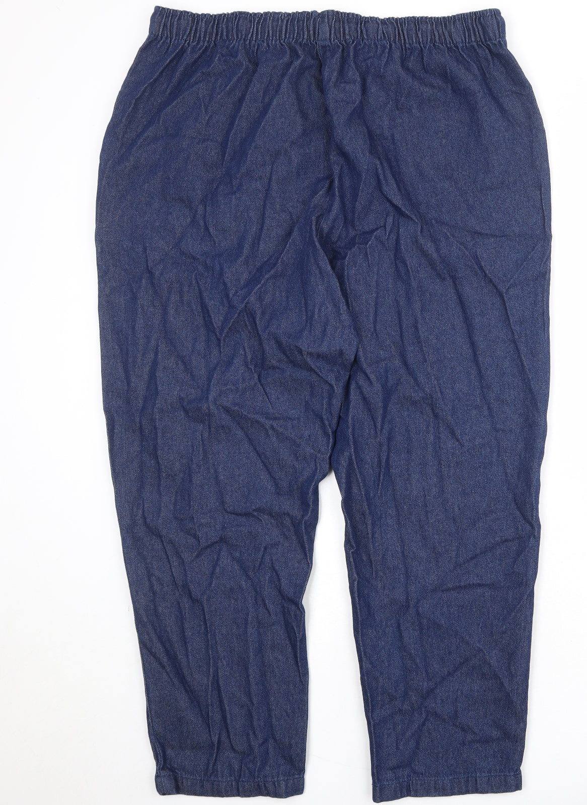Classics Womens Blue Cotton Tapered Jeans Size 24 Regular Drawstring