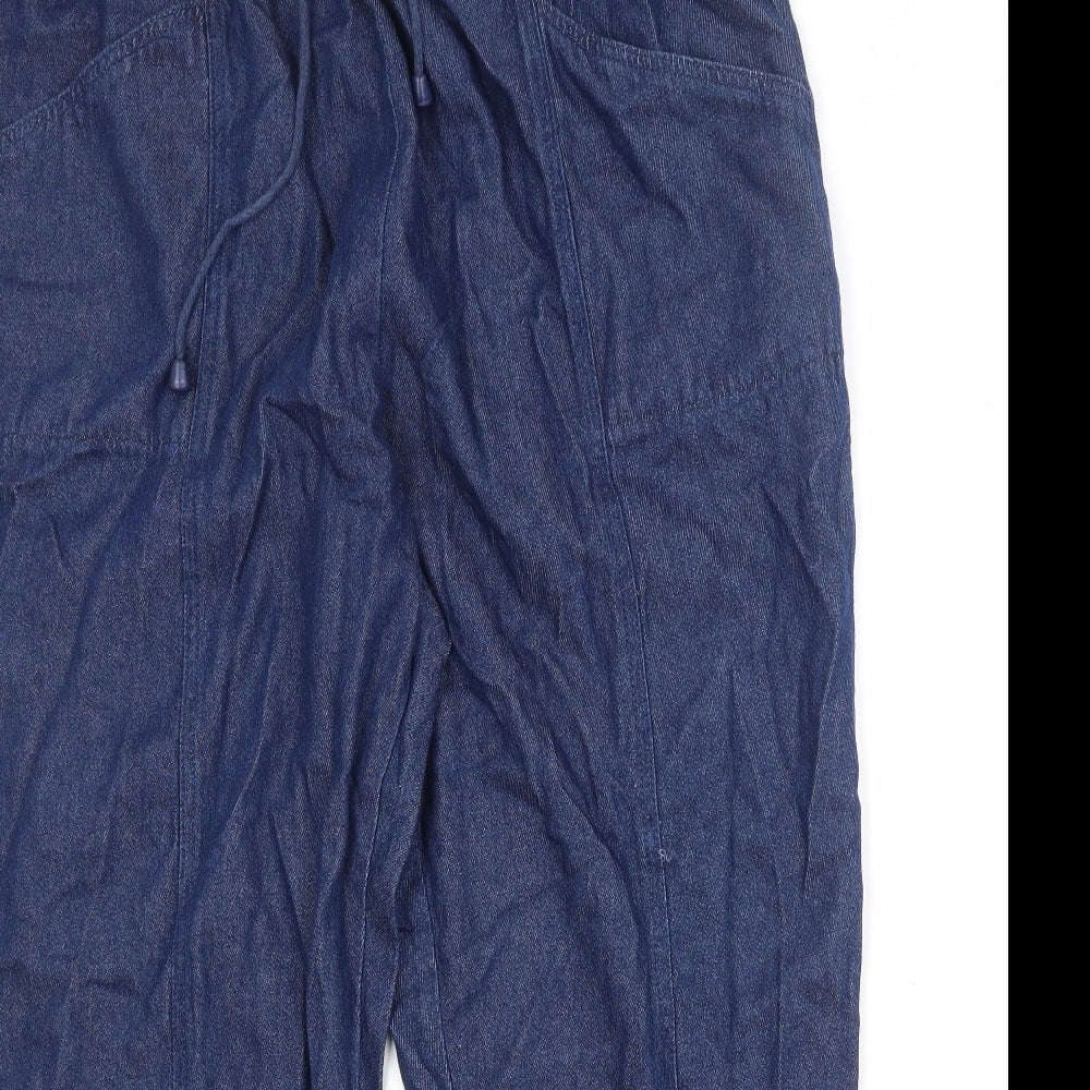 Classics Womens Blue Cotton Tapered Jeans Size 24 Regular Drawstring