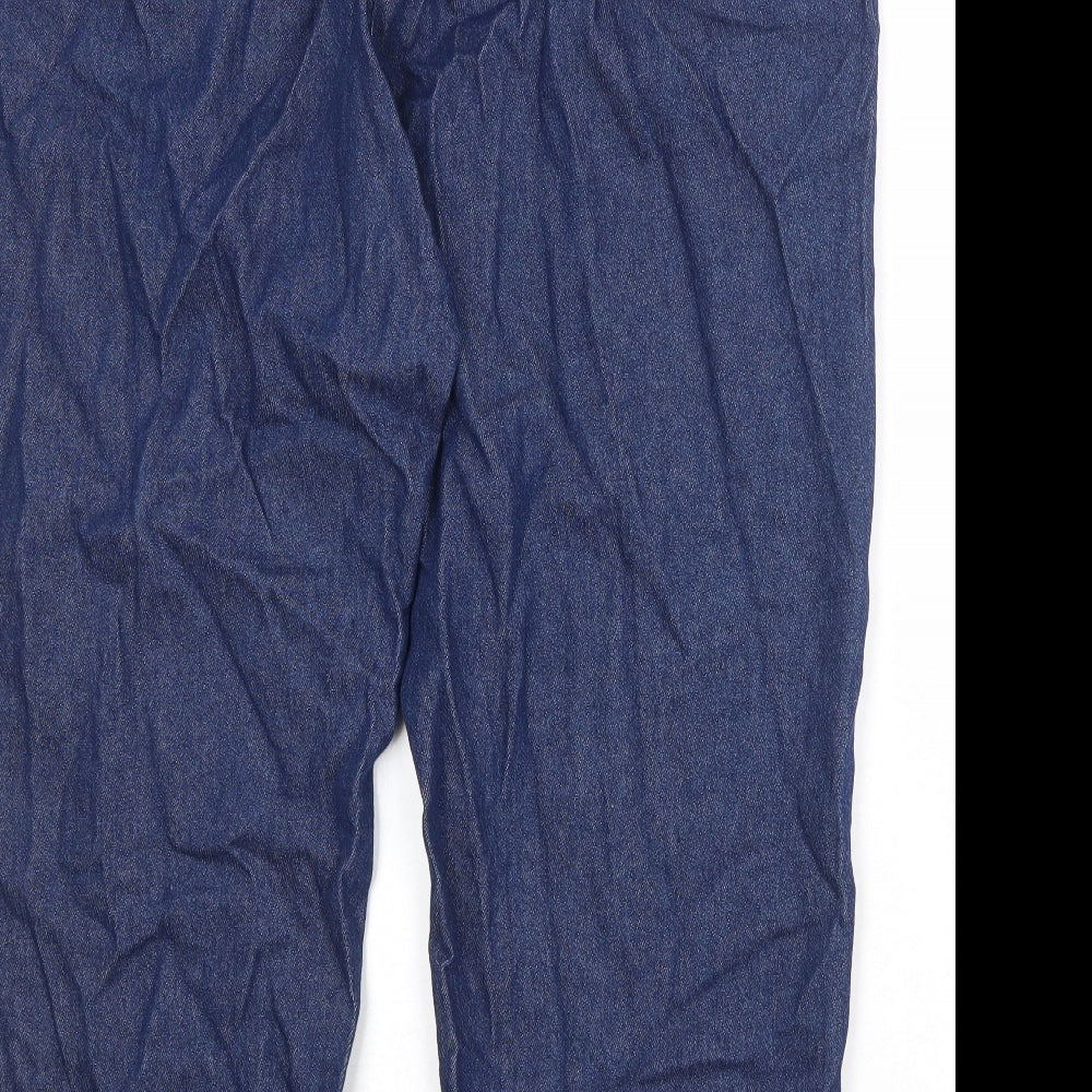 Classics Womens Blue Cotton Tapered Jeans Size 24 Regular Drawstring