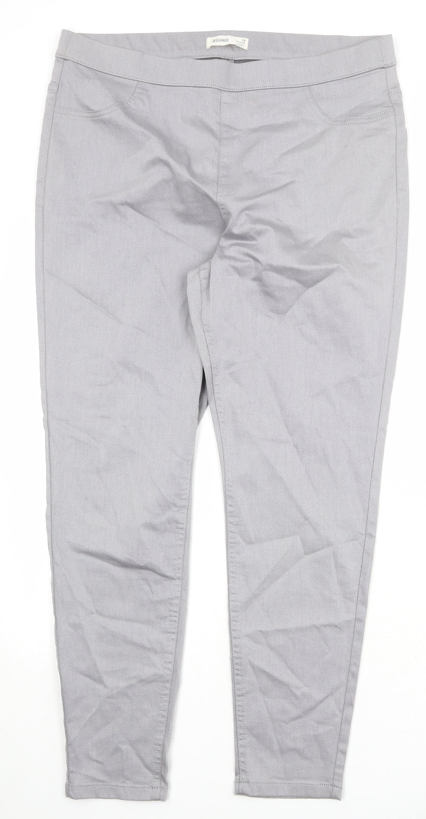 Marks and Spencer Womens Grey Cotton Jegging Jeans Size 18 Regular