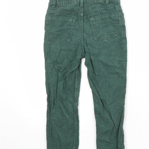 H&M Boys Green 100% Cotton Chino Trousers Size 4-5 Years Regular Zip