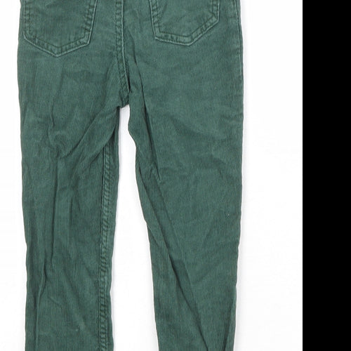 H&M Boys Green 100% Cotton Chino Trousers Size 4-5 Years Regular Zip