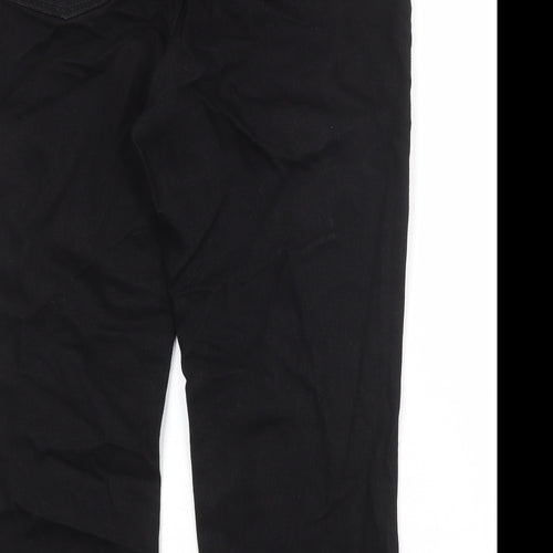 NEXT Womens Black Cotton Straight Jeans Size 16 Regular Zip