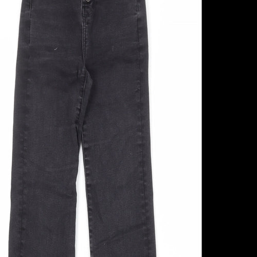American Eagle Outfitters Womens Black Cotton Flared Jeans Size 24 in Regular Button