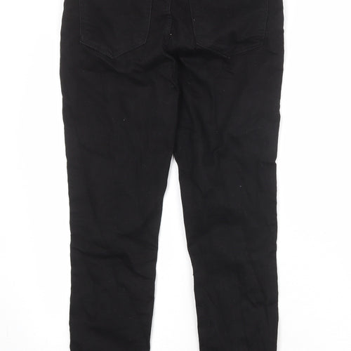 Marks and Spencer Womens Black Cotton Skinny Jeans Size 10 Regular Zip