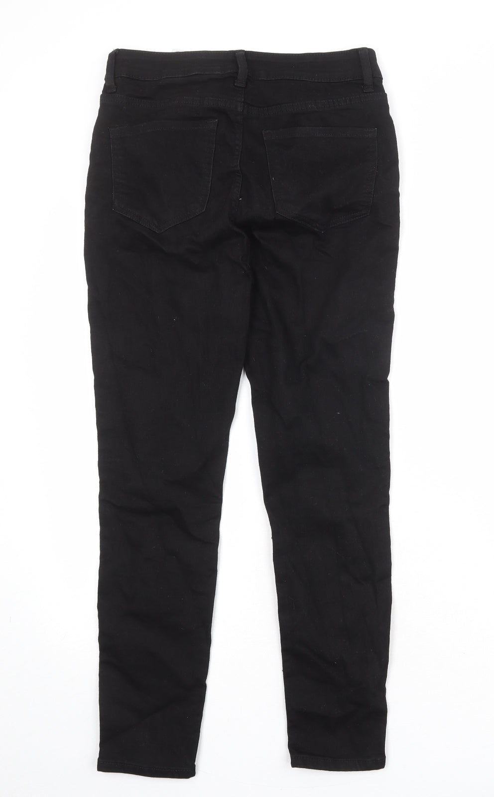 Marks and Spencer Womens Black Cotton Skinny Jeans Size 10 Regular Zip