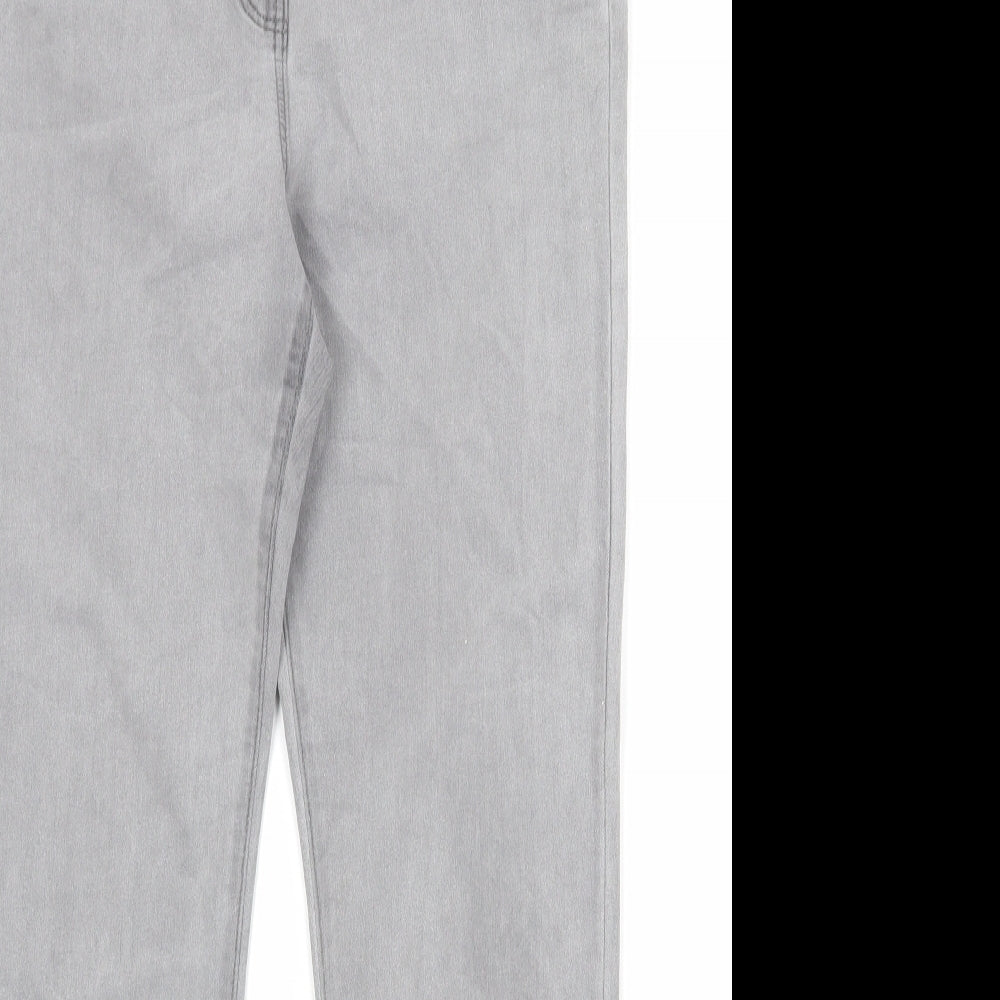 Bonmarché Womens Grey Cotton Skinny Jeans Size 16 Slim Zip