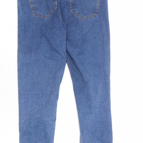 Topshop Womens Blue Cotton Skinny Jeans Size 26 in Regular Zip