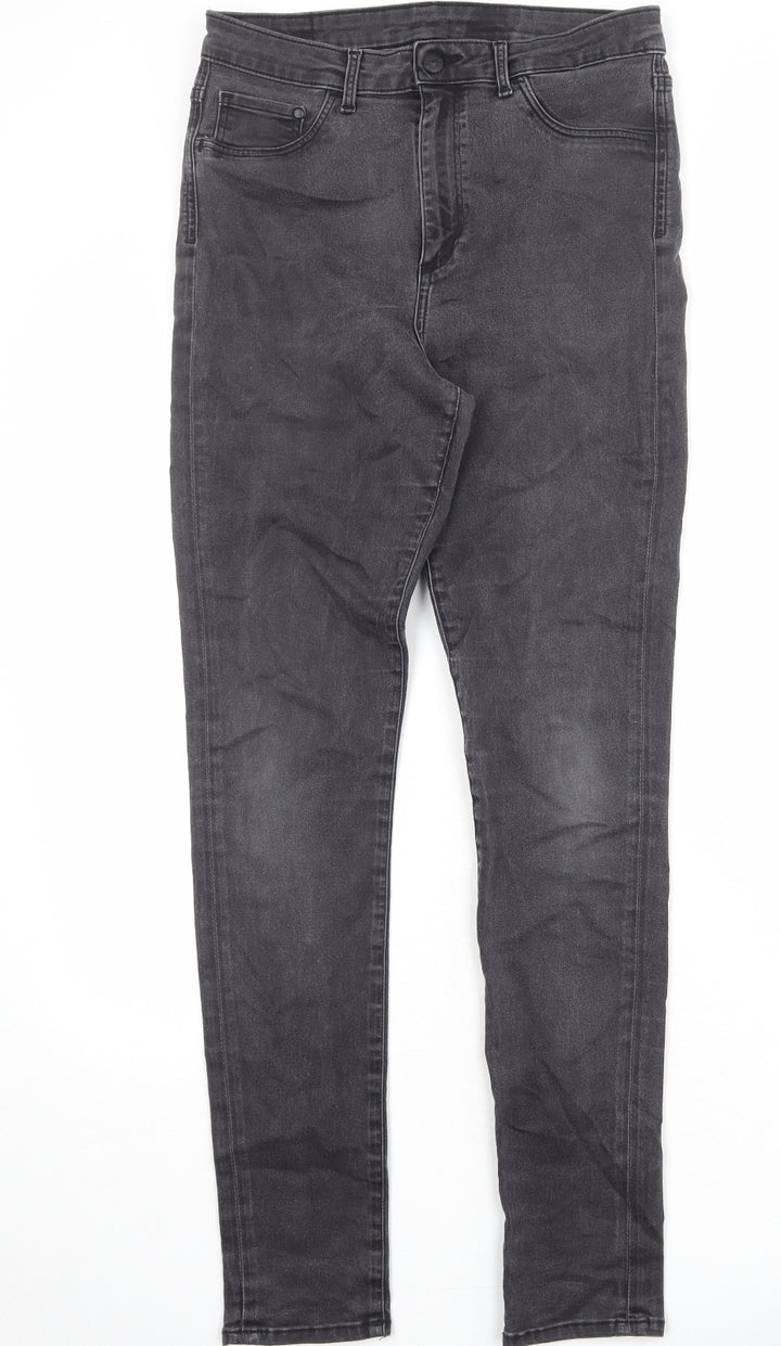 H&M Womens Grey Cotton Skinny Jeans Size 31 in Regular Zip