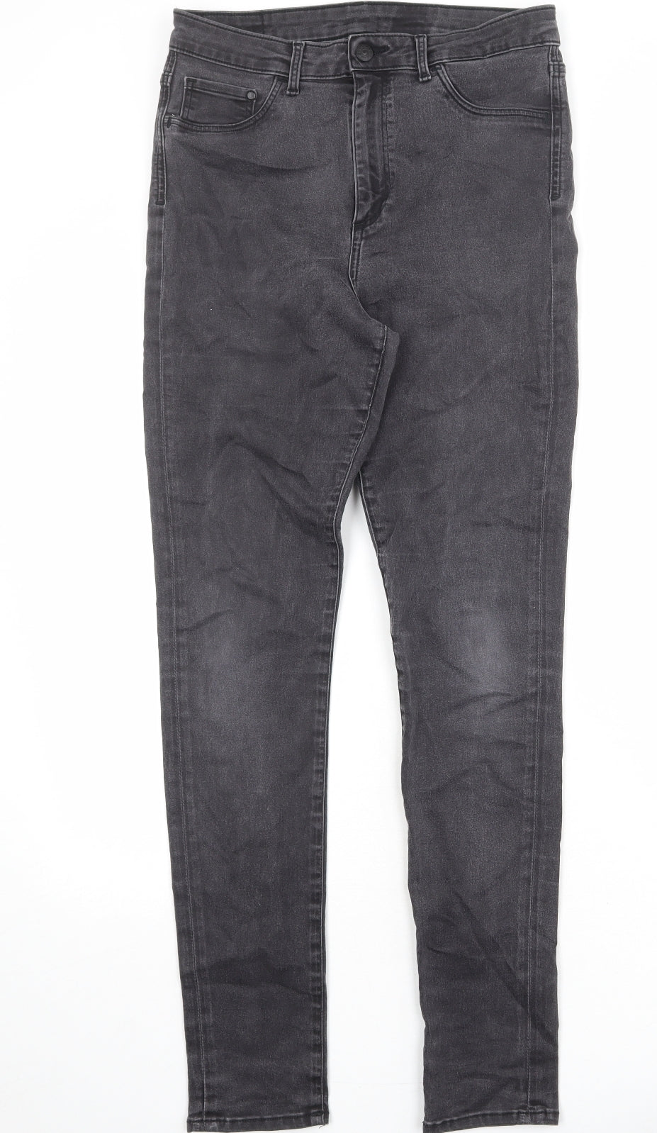 H&M Womens Grey Cotton Skinny Jeans Size 31 in Regular Zip