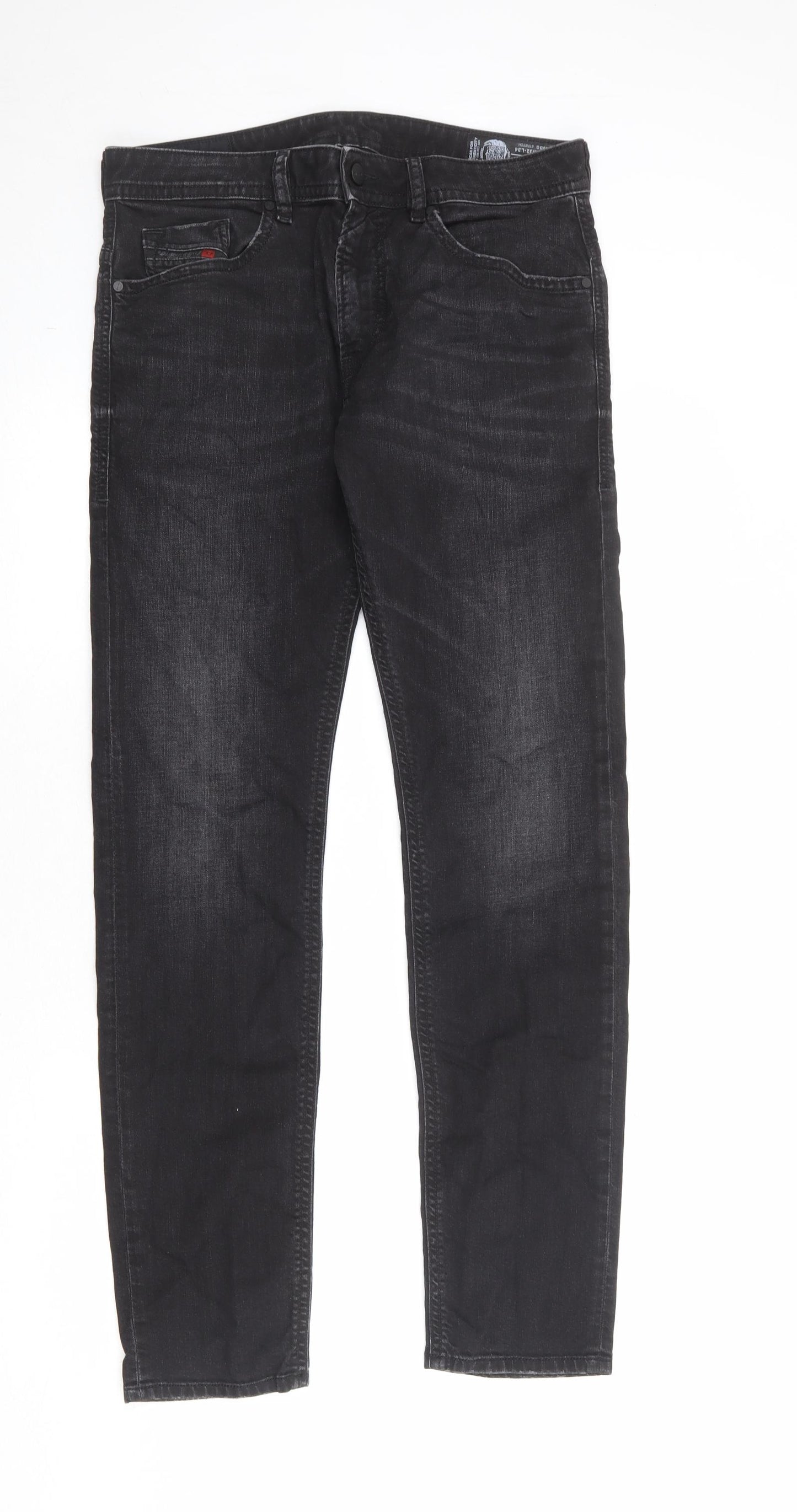 Diesel Mens Black Cotton Skinny Jeans Size 32 in Regular Zip