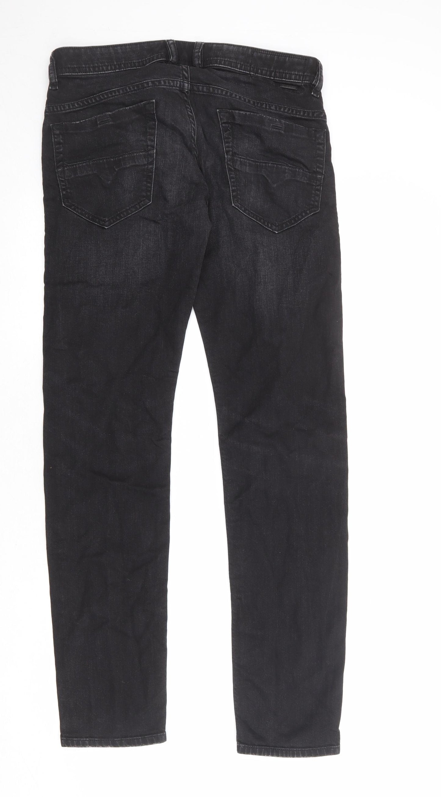 Diesel Mens Black Cotton Skinny Jeans Size 32 in Regular Zip