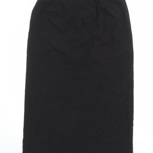 Minuet Womens Black Geometric Polyester A-Line Skirt Size 14 Zip