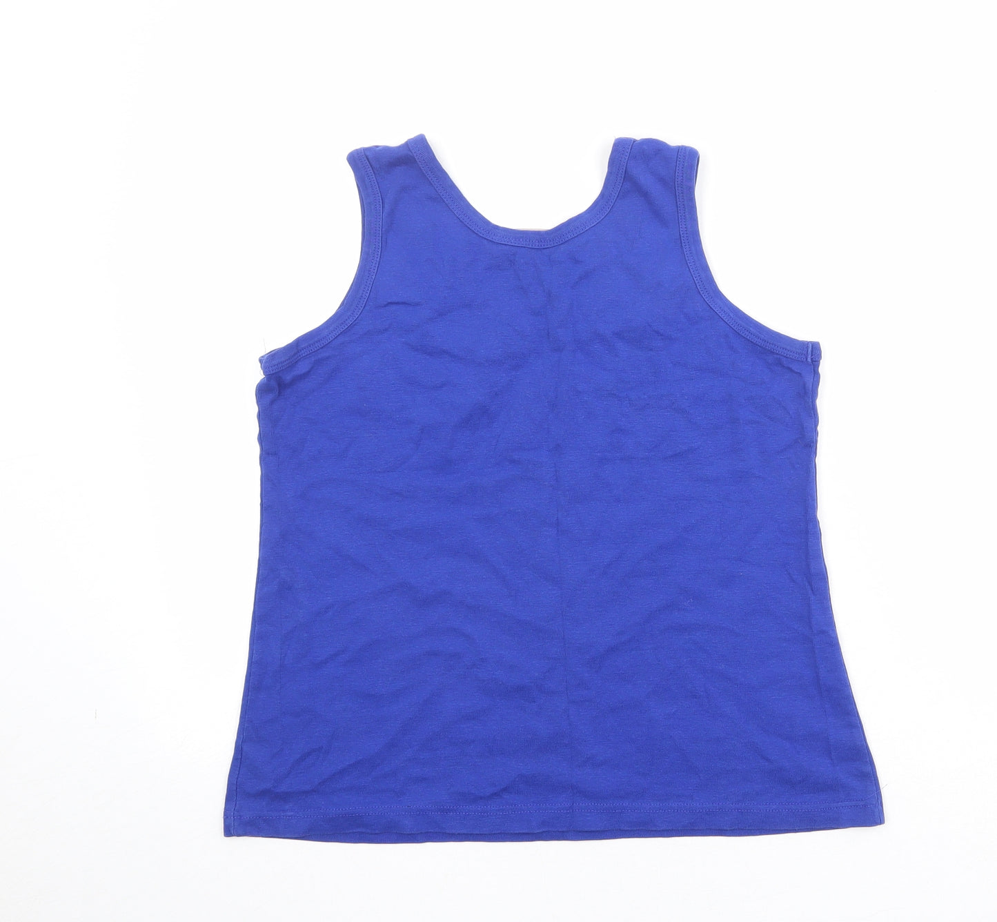 Anthology Womens Blue 100% Cotton Basic Tank Size 16 Round Neck - Size 16/18
