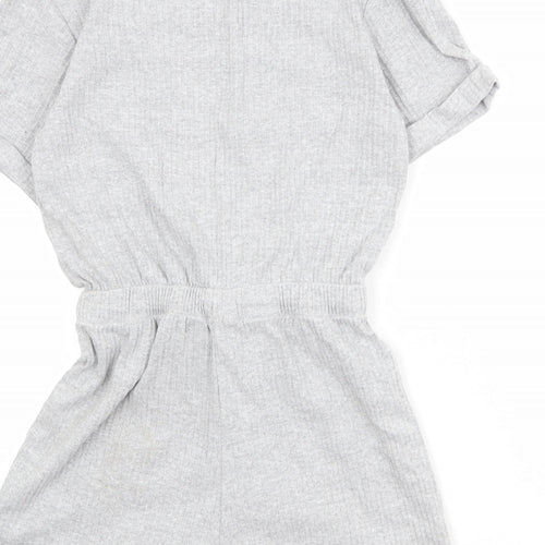 In the Style Womens Grey Cotton Playsuit One-Piece Size 4 Pullover