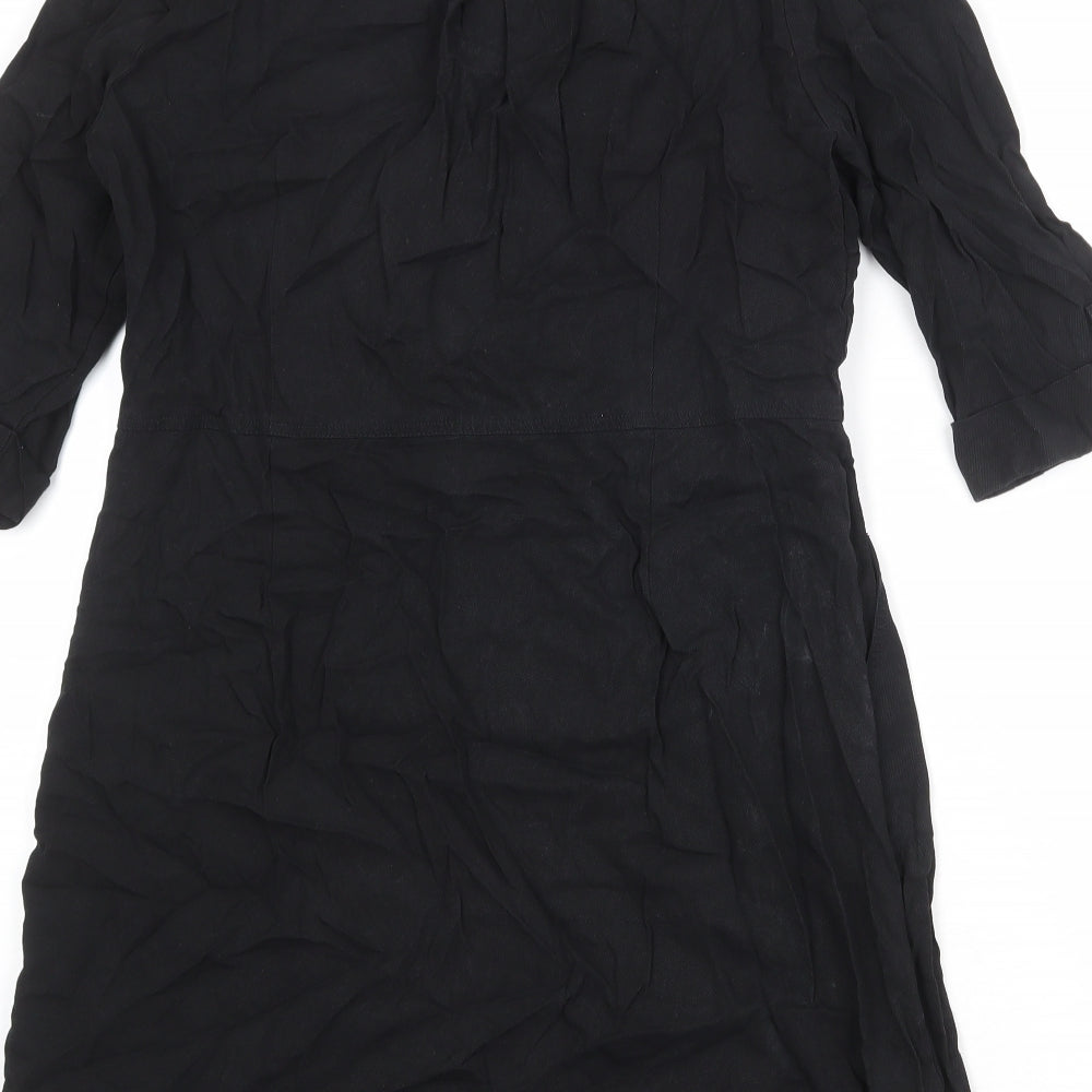 Bravissimo Womens Black Lyocell A-Line Size 14 V-Neck Zip